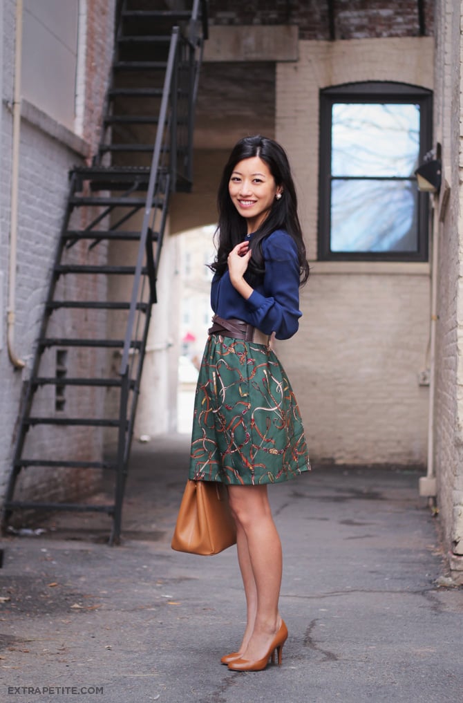 equestrian print skirt