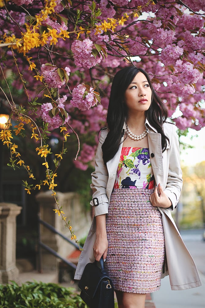 floral dress tweed skirt 3