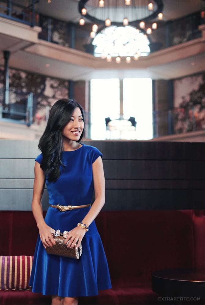 Ted Baker blue velvet dress4