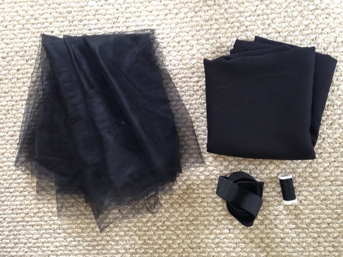 DIY tulle circle skirt tutorial materials