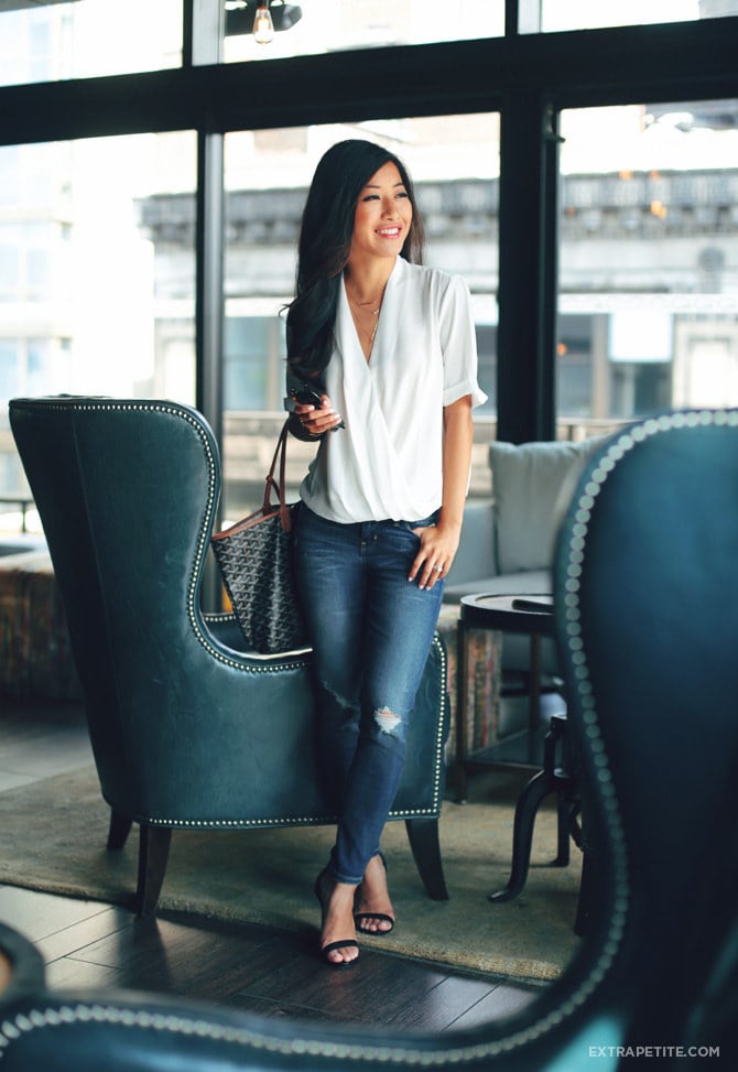 topshop drape blouse ripped jeans2