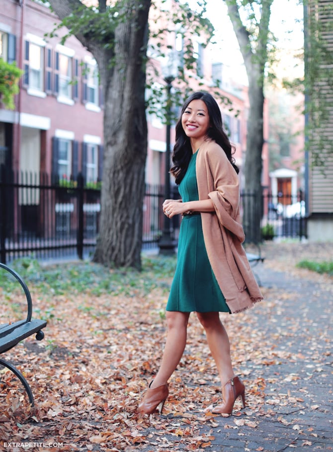 sweater dress ankle boots outfit 2