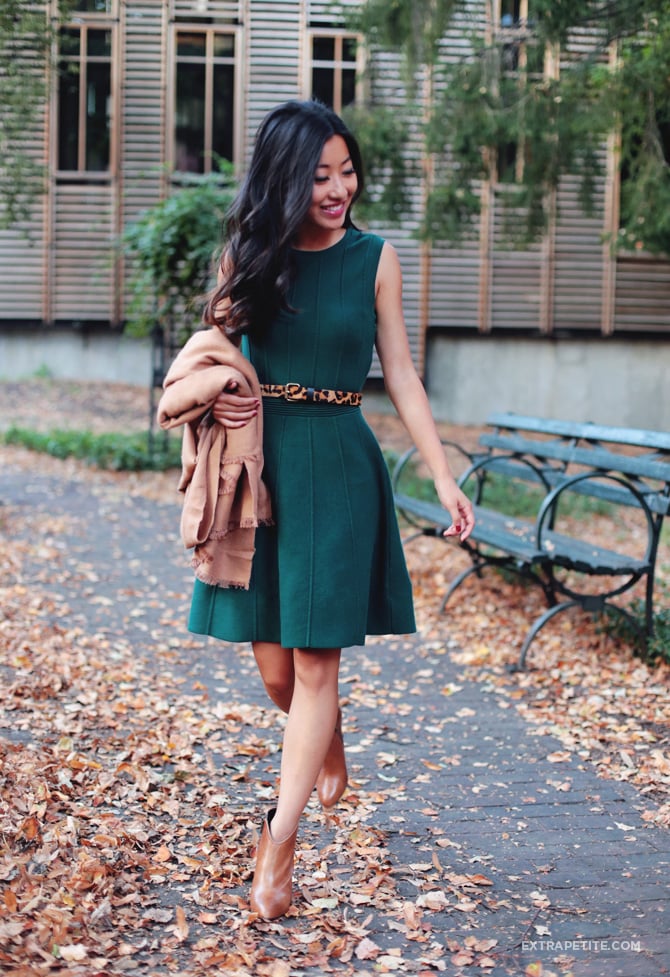sweater dress ankle boots outfit
