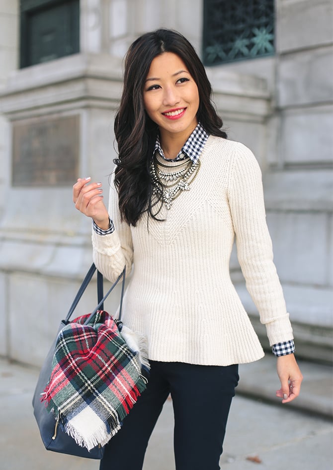 ann taylor sweater banana republic navy pants petite