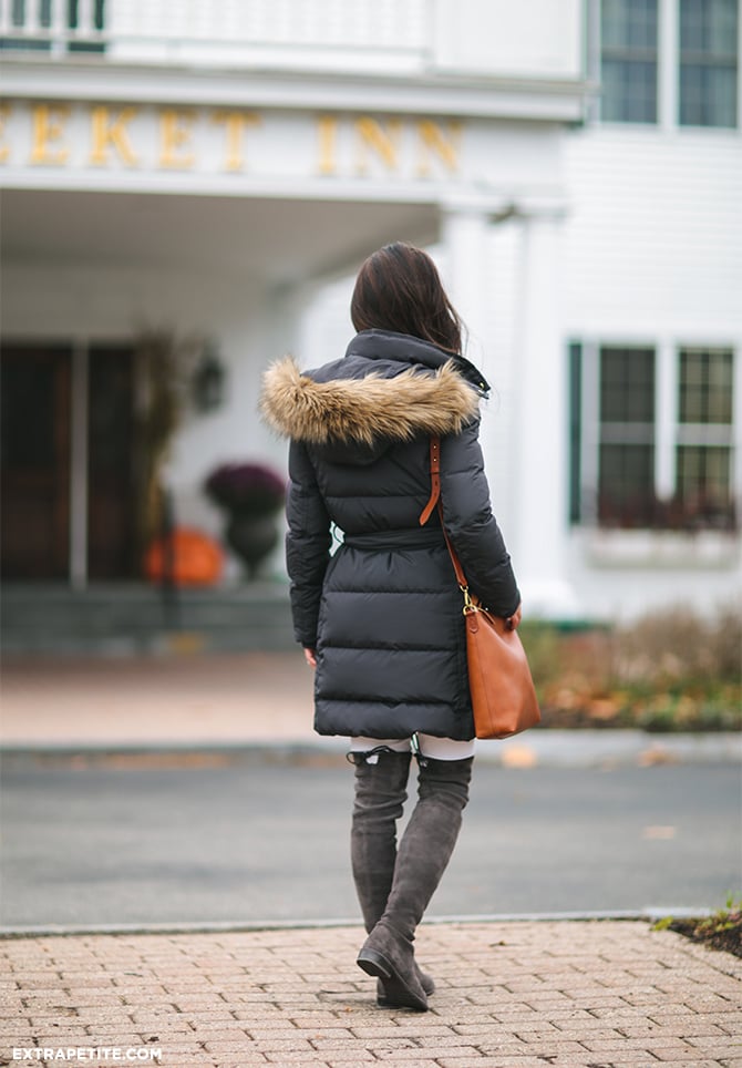 jcrew petite winter puffer coat faux fur