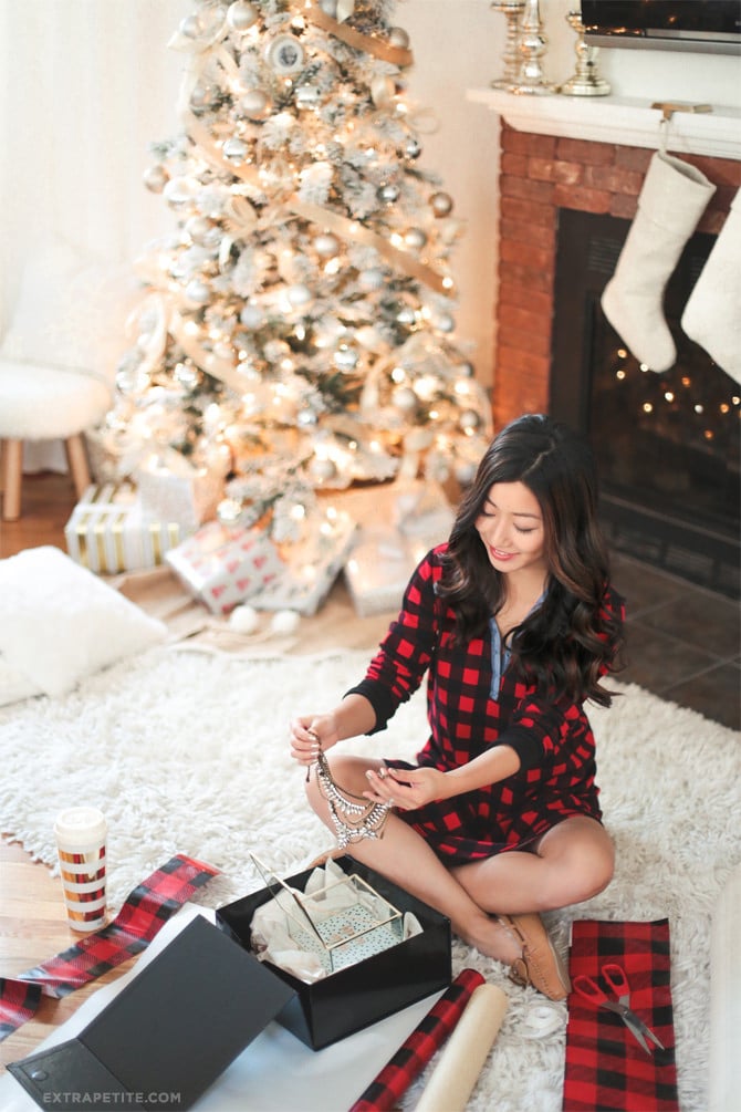 buffalo check christmas pajamas gift wrapping
