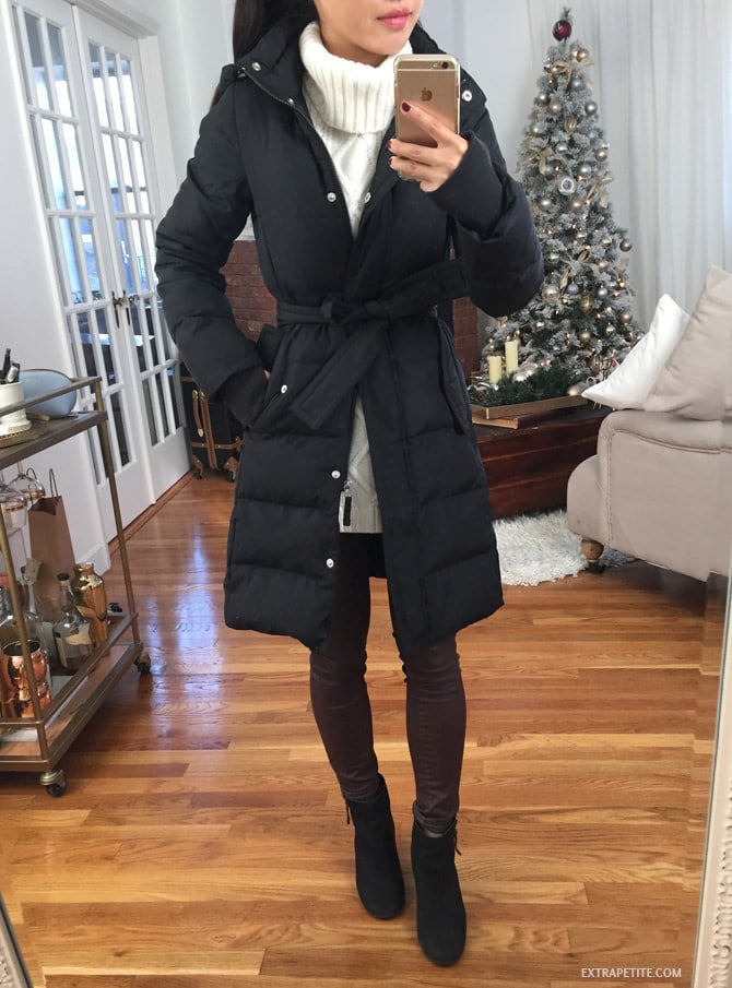 jcrew factory petite down coat review