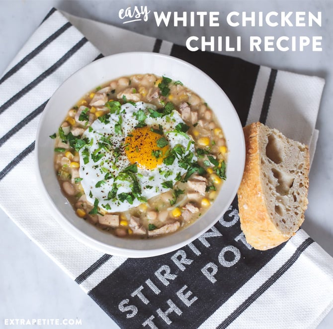 best white chicken bean chili dutch oven crusty bread recipe