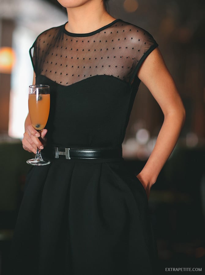 little black dress modcloth mesh sweetheart top