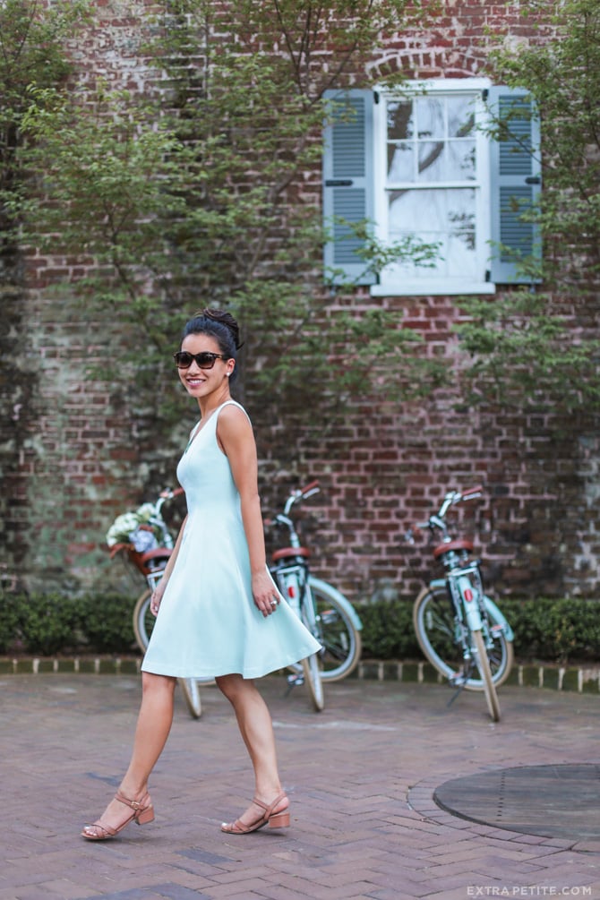 mint green dress spring garden party wedding outfit