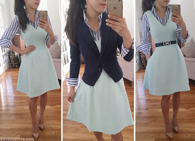 styling a dress button up shirt blazer work outfit