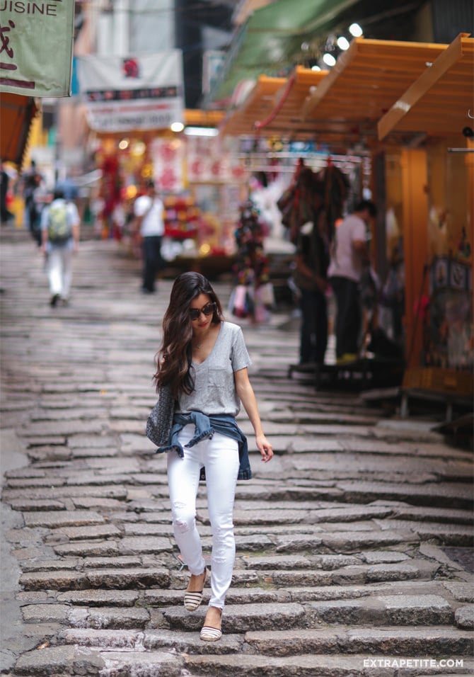 hong kong tourist travel outfit casual soludos stripes petite fashion