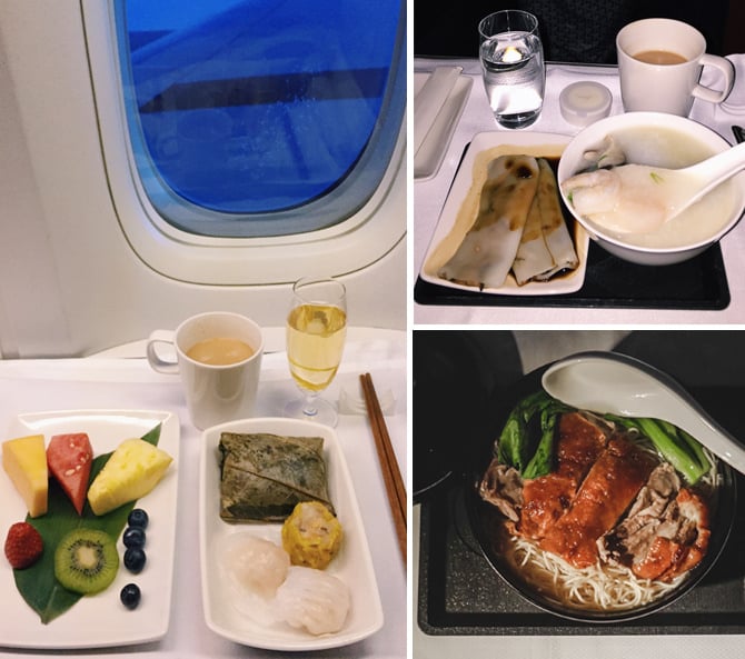 cathay pacific business class food hong kong dim sum