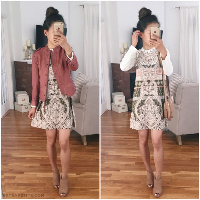 how to style a printed dress for multiple seasons