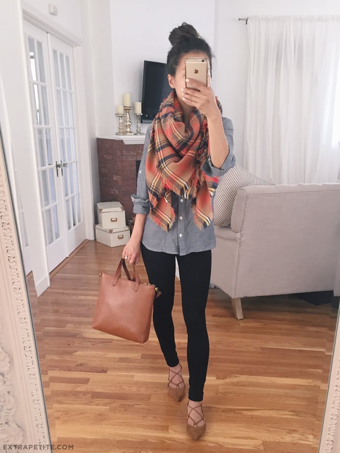 fall outfit idea_nordstrom bp owen lace up flat blanket scarf petites