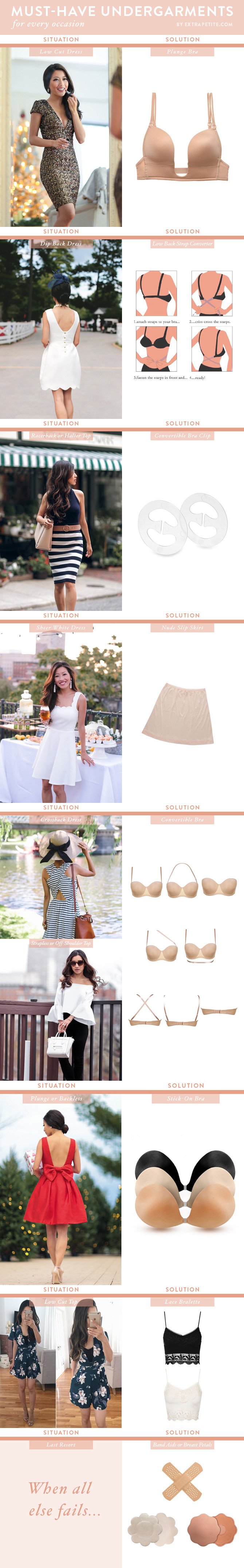 Boston style blogger, Extra Petite shares the best undergarment guide. Check out these must-have bra and underwear pairings for every outfit situation.