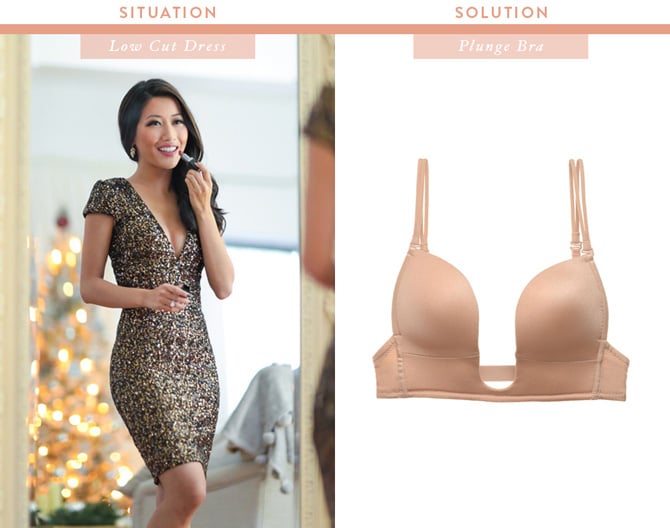 what to wear under a low cut plunge dress
