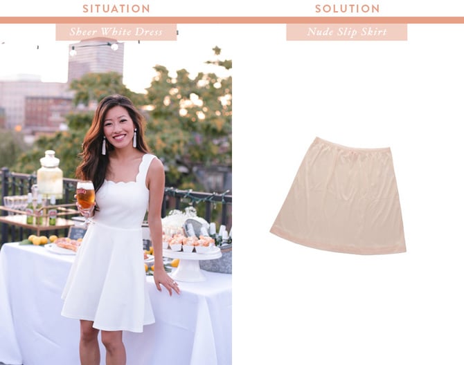 what to wear under a white sheer dress skirt