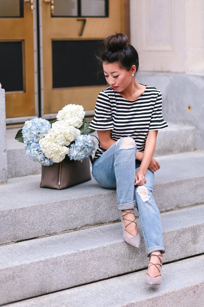 striped tee ripped jeans casual classic outfit_extra petite boston