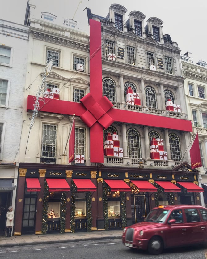 london englaned cartier christmas bow decorations bond street