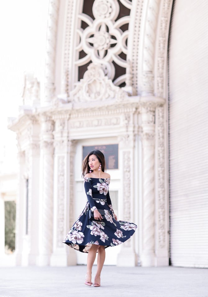 classy off shoulder bardot floral dress extra petite blog