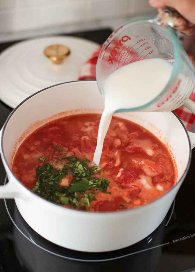 lower fat creamy tomato basil soup recipe
