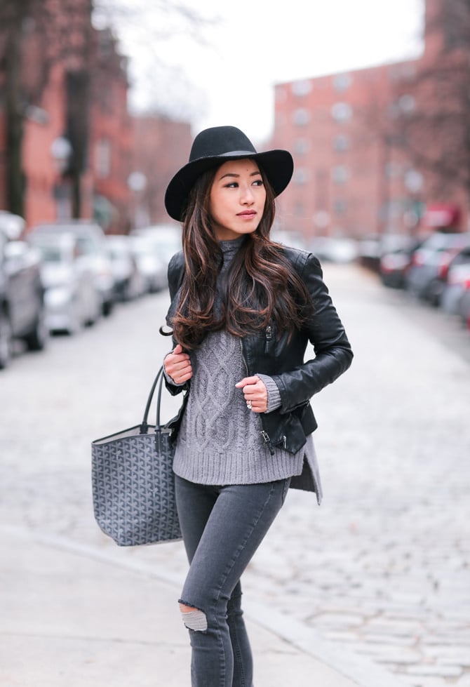 goyard st louis gray tote petite fashion blog