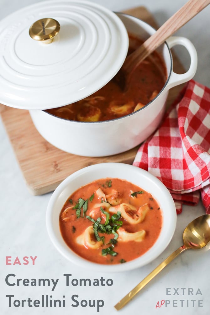 quick easy creamy tomato basil tortellini soup recipe