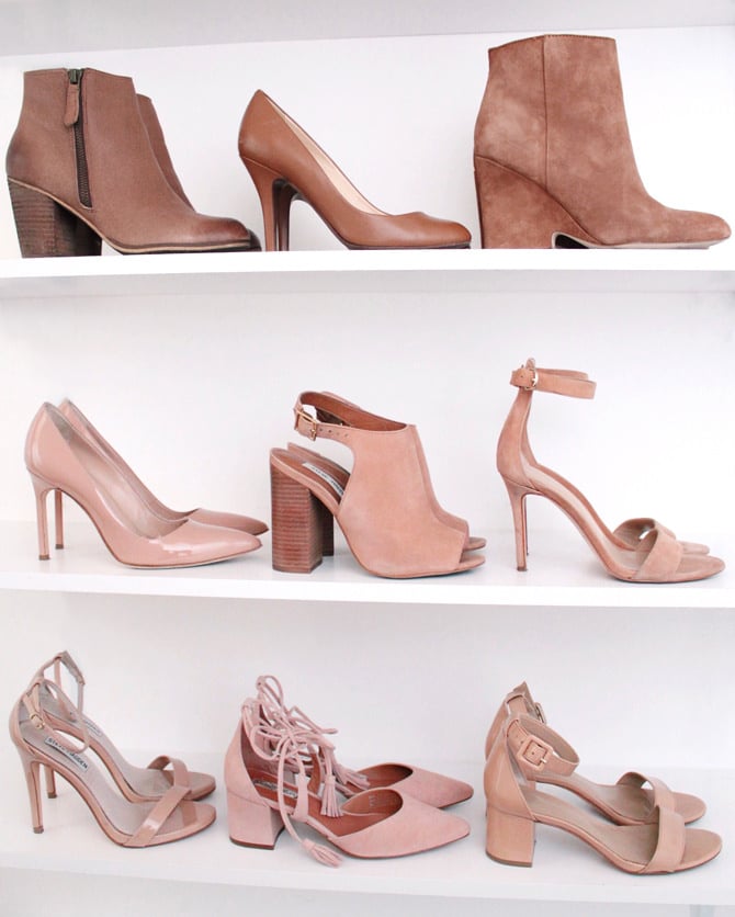 shoe organization shelves _flattering neutral shoes collection