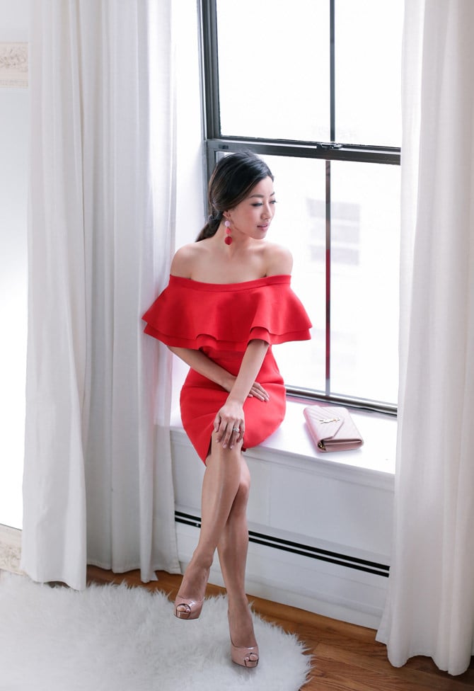 endless rose red ruffle dress valentines day outfit