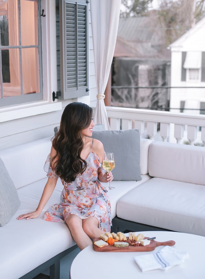 stylish spring floral ruffle dress petite outfits blog