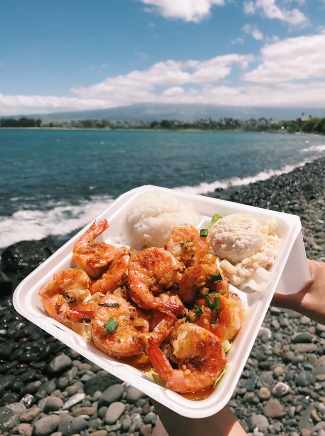 gestes shrimp truck lunch maui hawaii