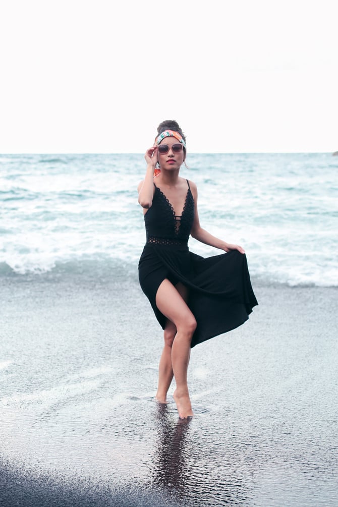 vacation resort style outfit maxi skirt swimsuit coverup dress