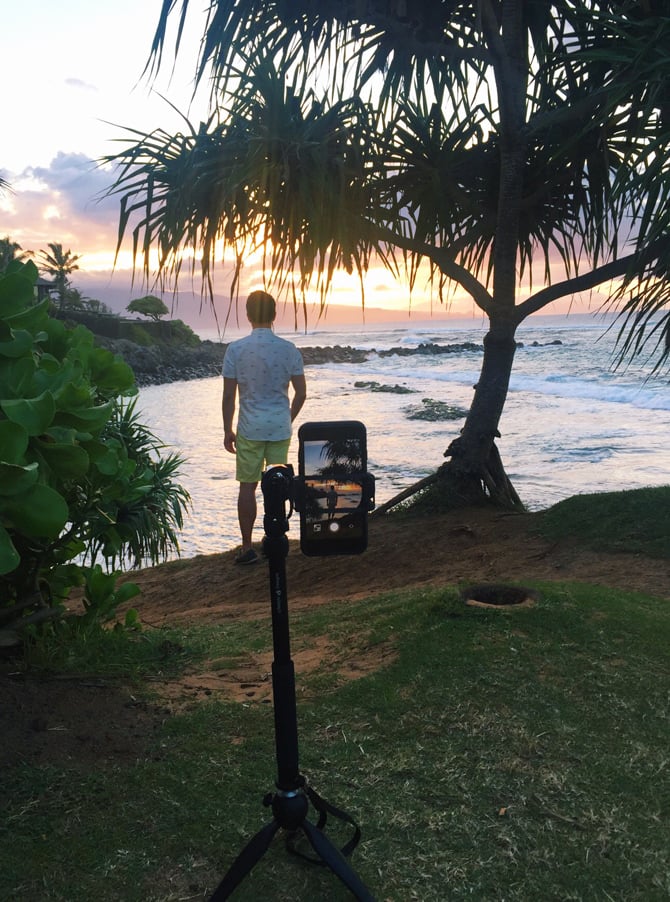 lightweight selfie iphone tripod for vacation photos