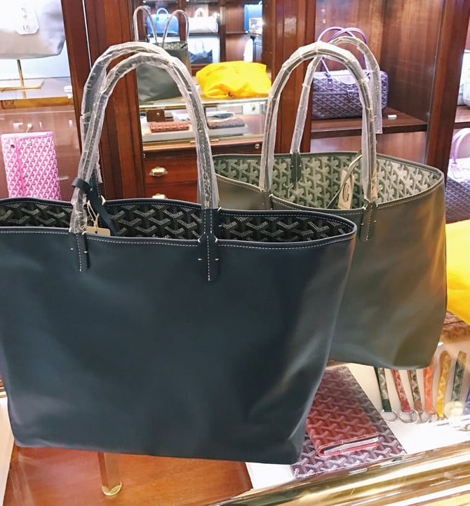 goyard anjou reversible leather tote cheaper at flagship paris store