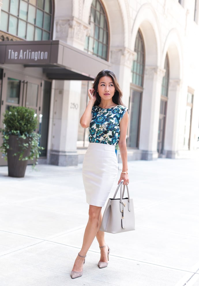 business casual pencil skirt outfit extra petite blog