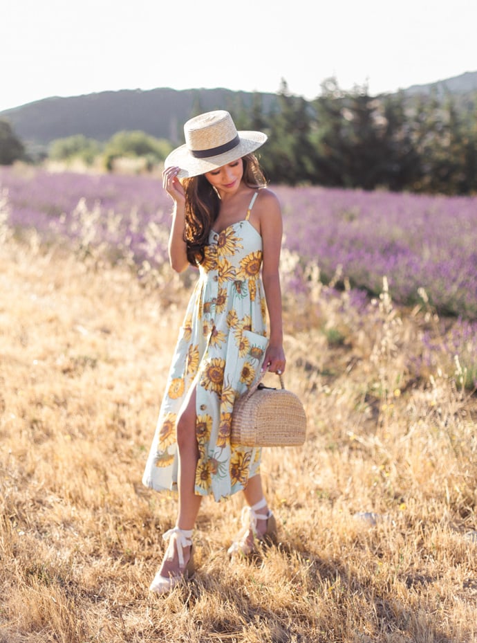 castaner espadrille wedges urban outfitters sunflower midi dress