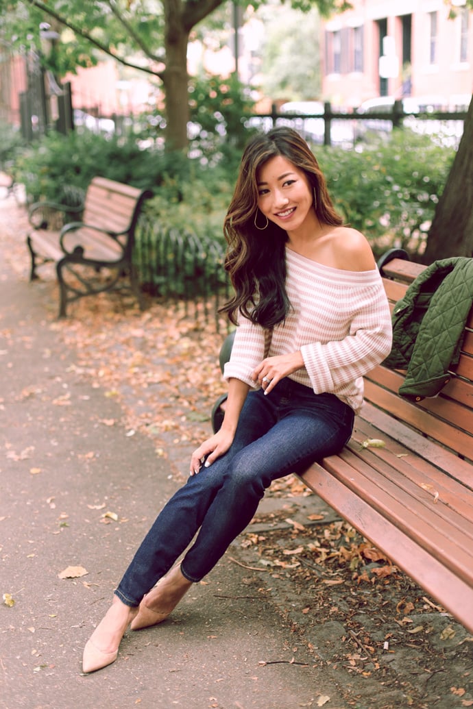 striped sweater fall fashion outfit ideas