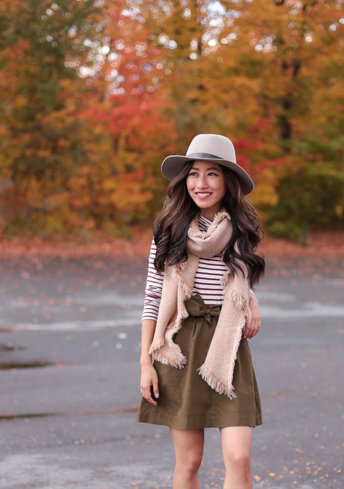 sole society gray wool hat camel scarf