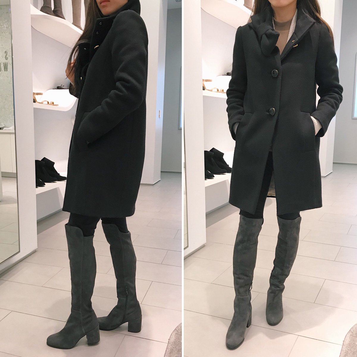 Stuart Weitzman Alljack suede boots narrow slim calves