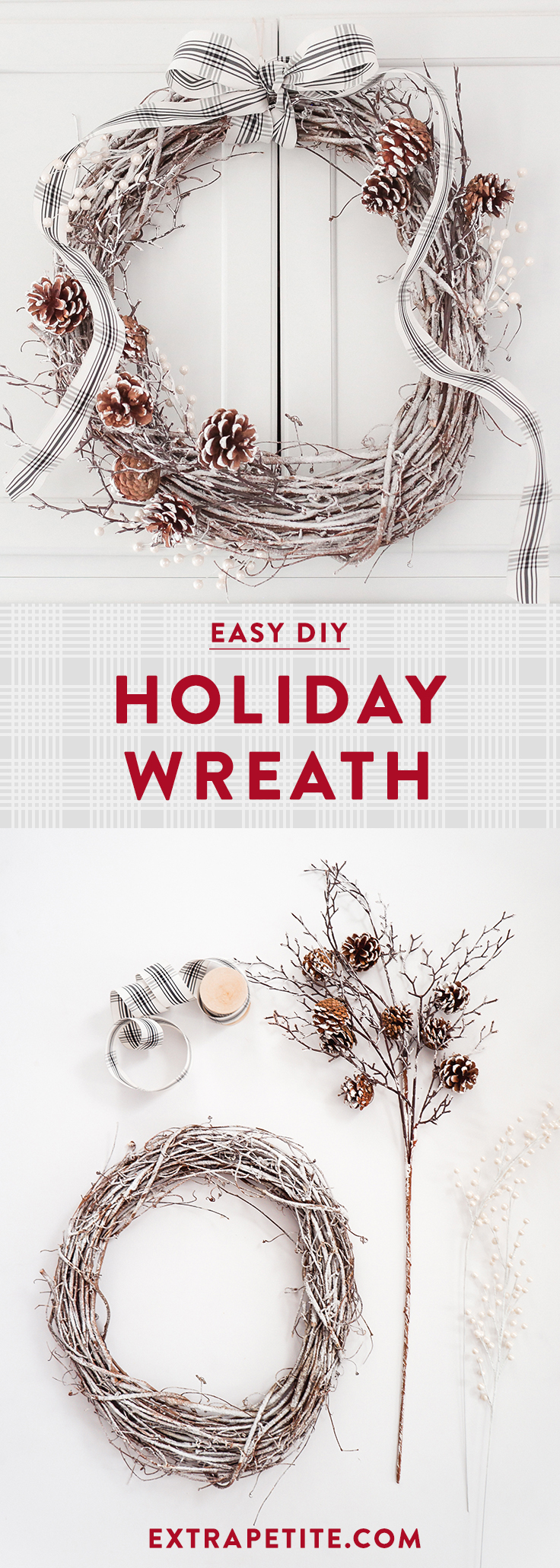 diy holiday projects_easy white christmas wreath tutorial