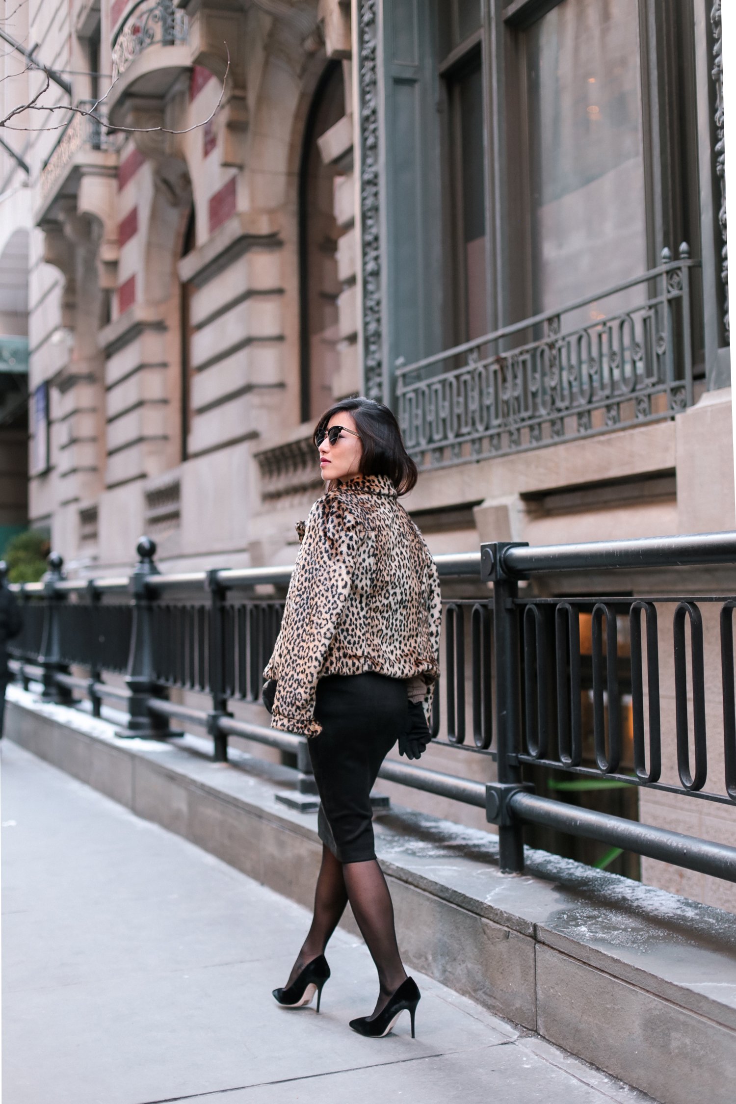 leopard jacket suede pencil skirt classic petite outfits