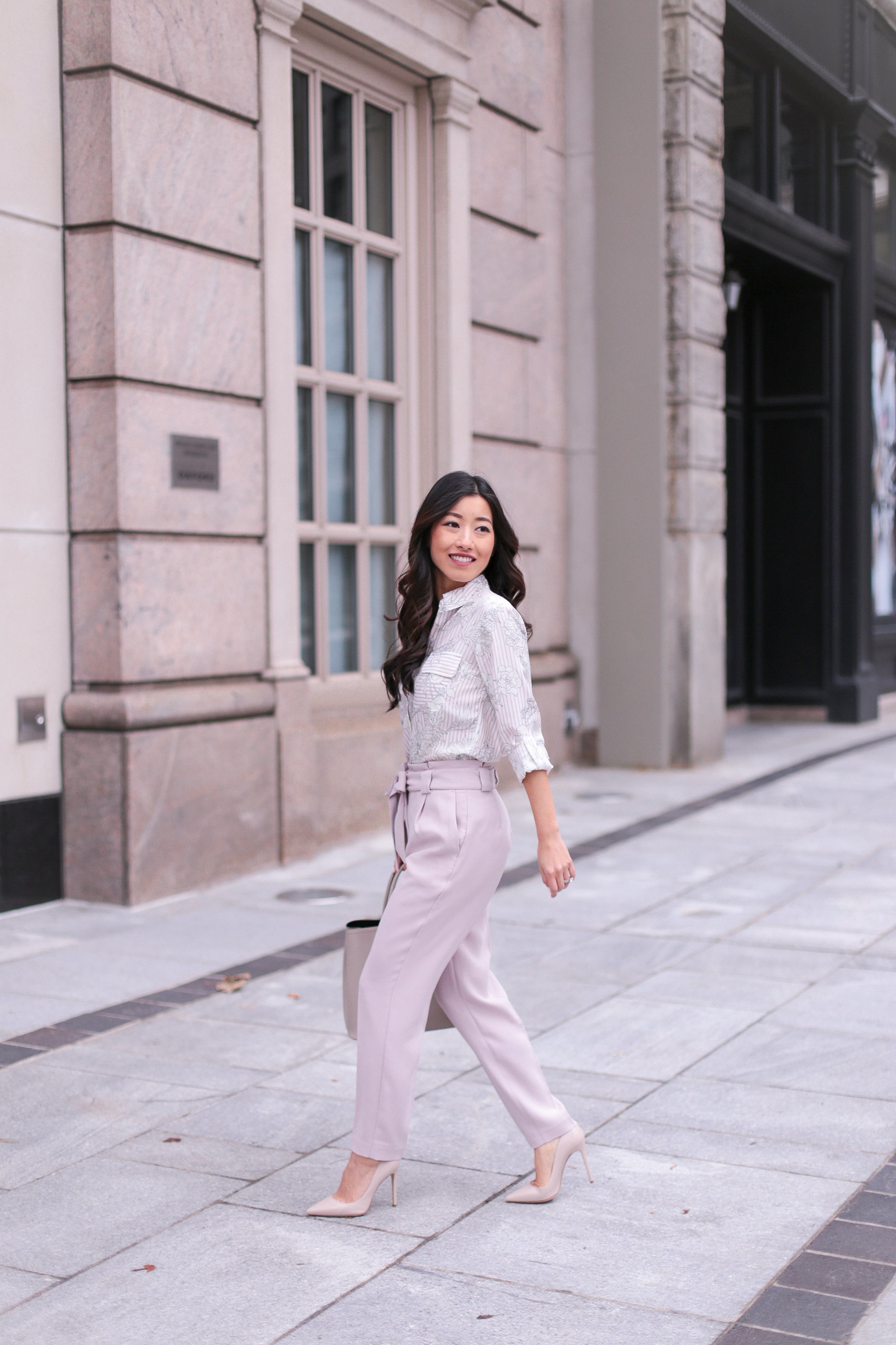 Express petite tie waist ankle pants