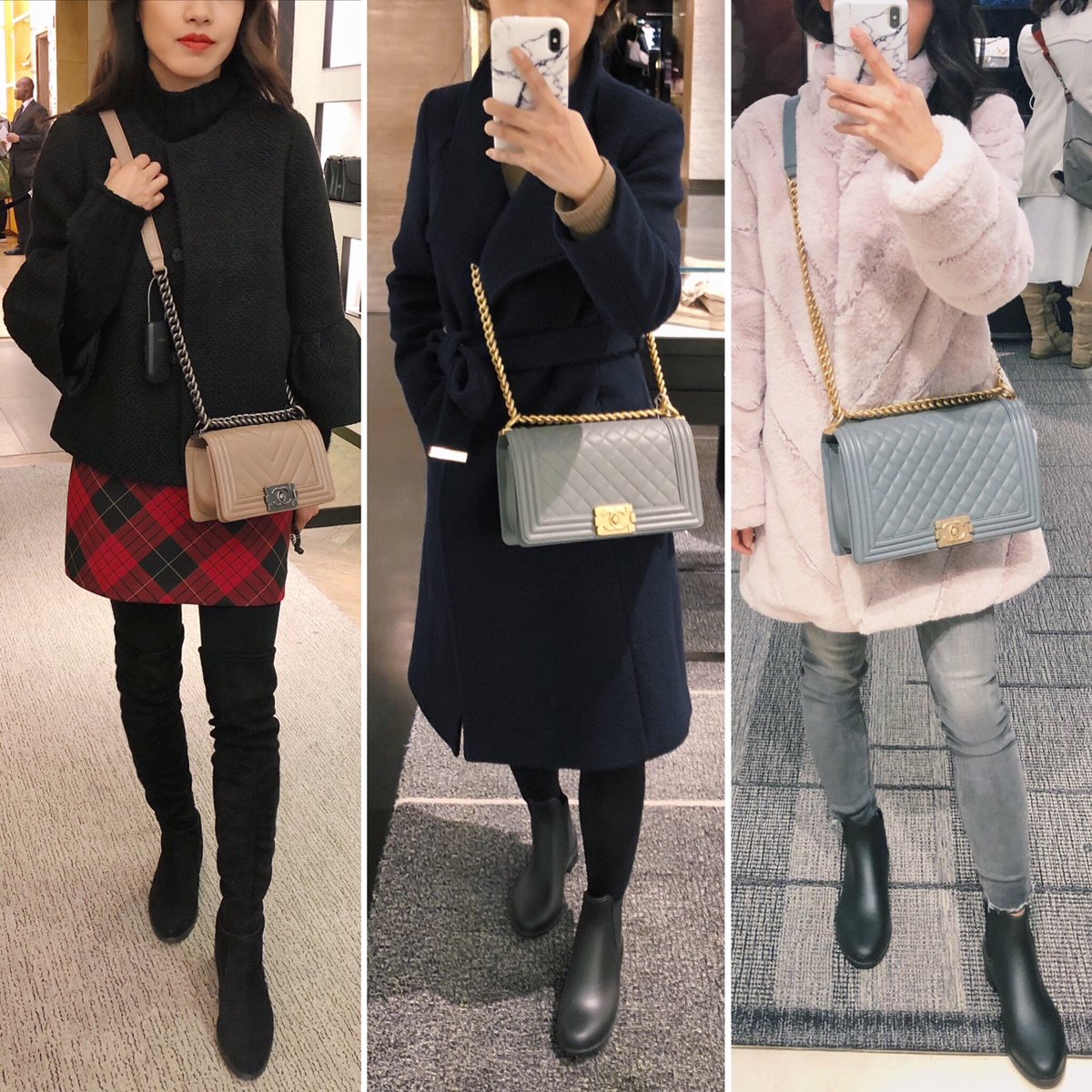 chanel boy bag size comparison small medium large