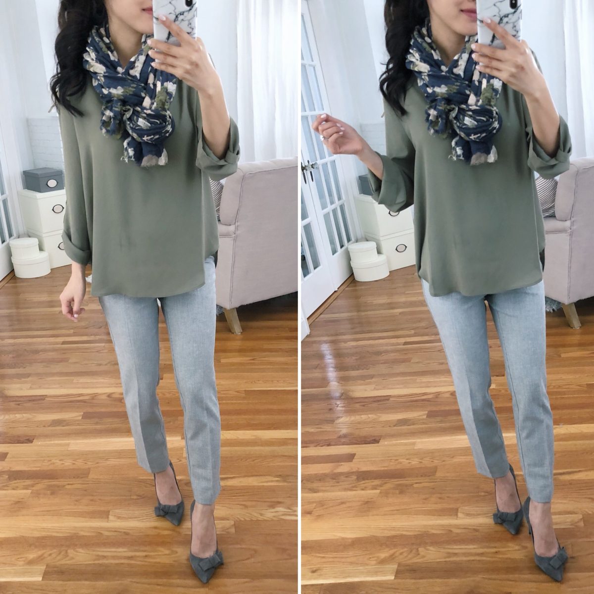 work outfit ideas that hide a belly