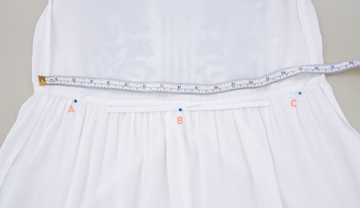 how to alter a dress waist elastic sewing tutorial