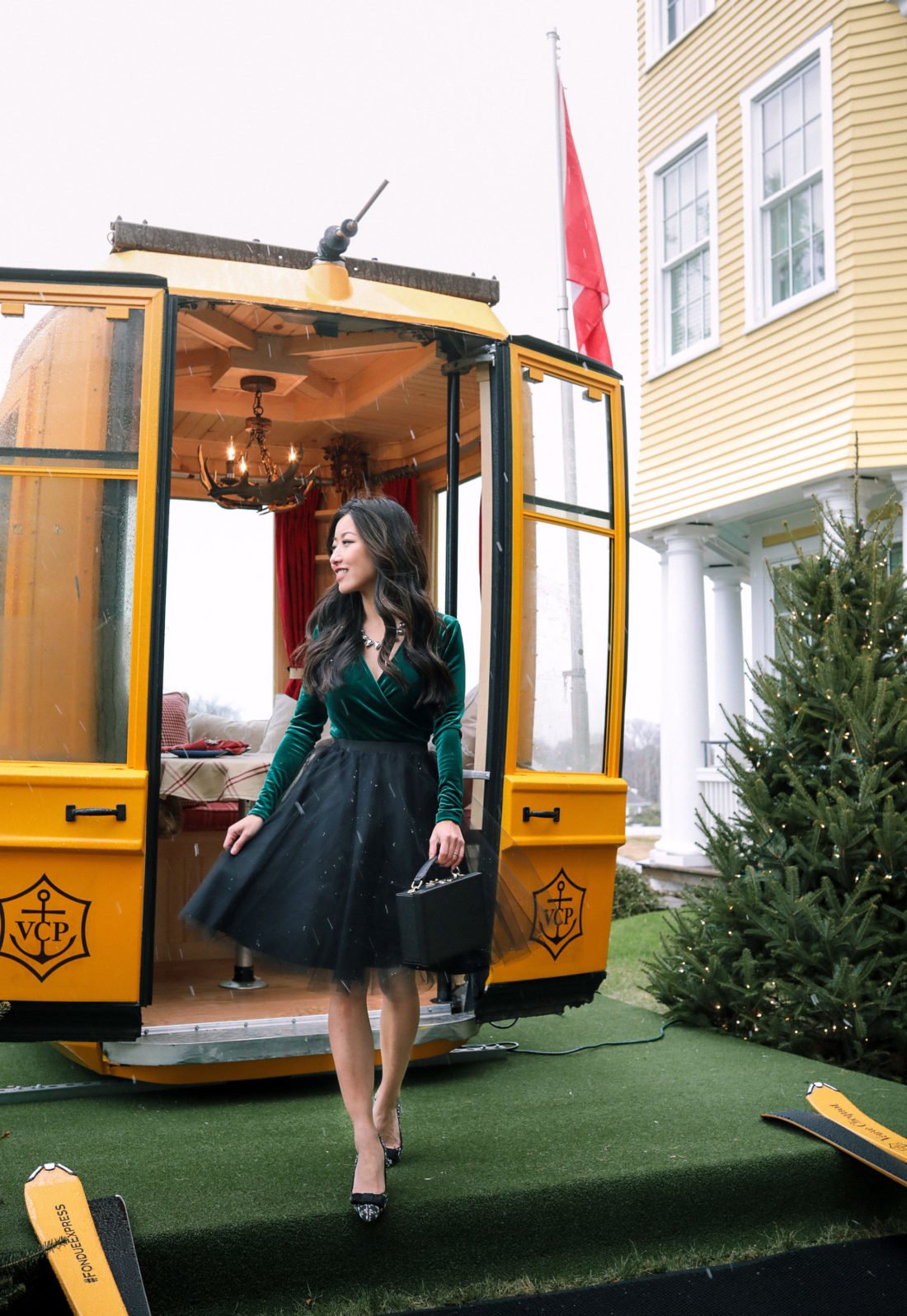 christmas new years eve holiday party outfit tulle skirt petites