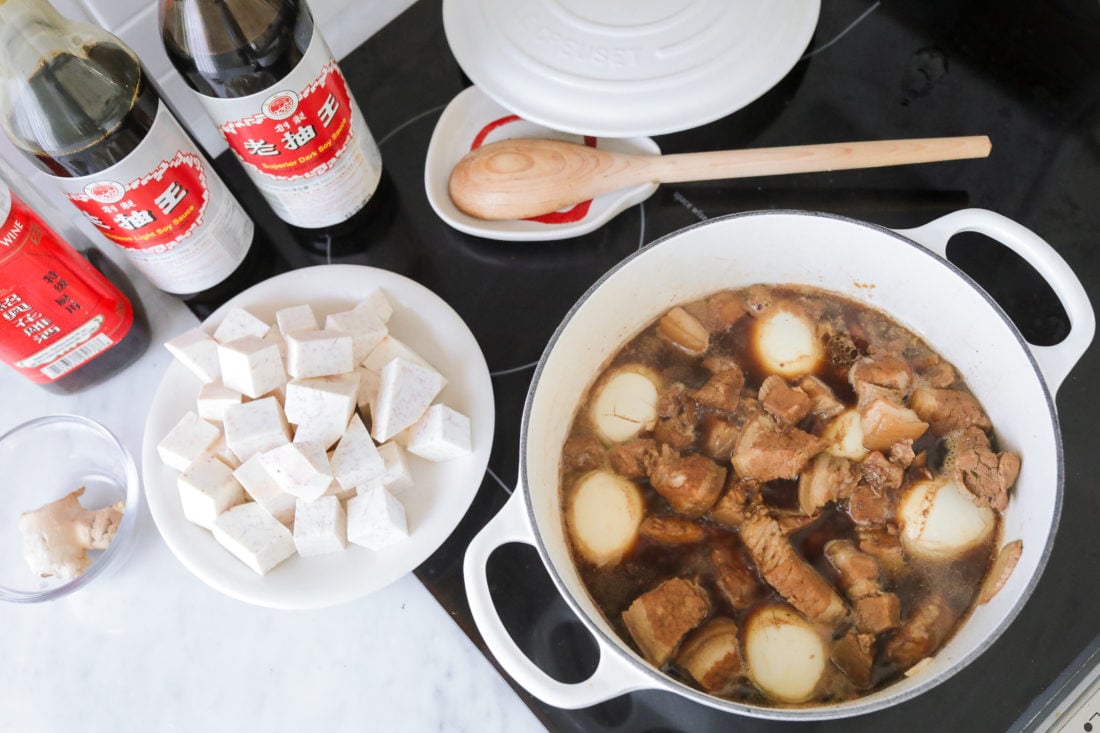 hong shao rou chinese red pork belly recipe eggs