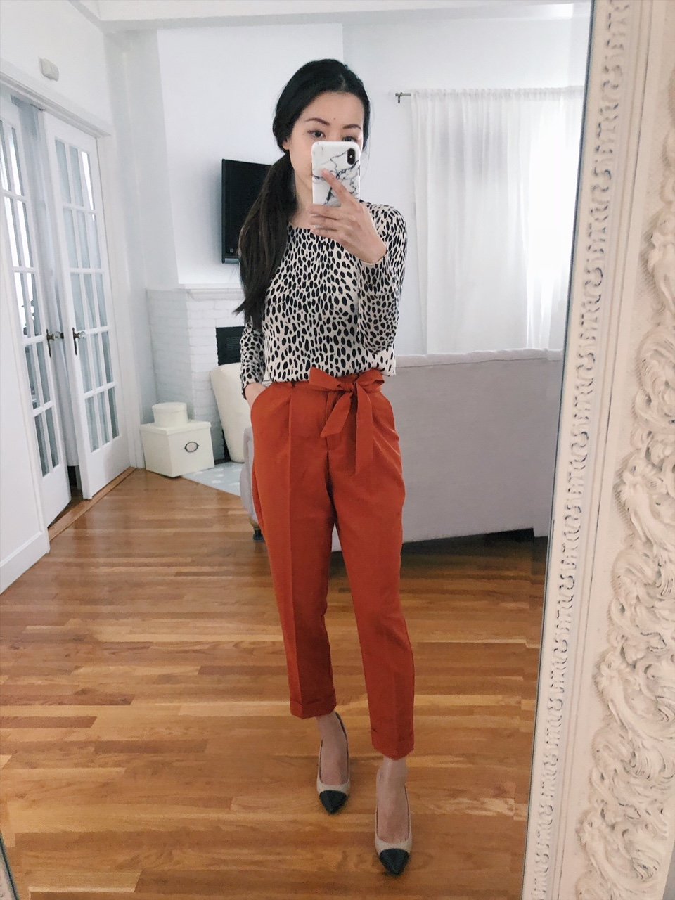 cap toe pumps petite tie waist pants