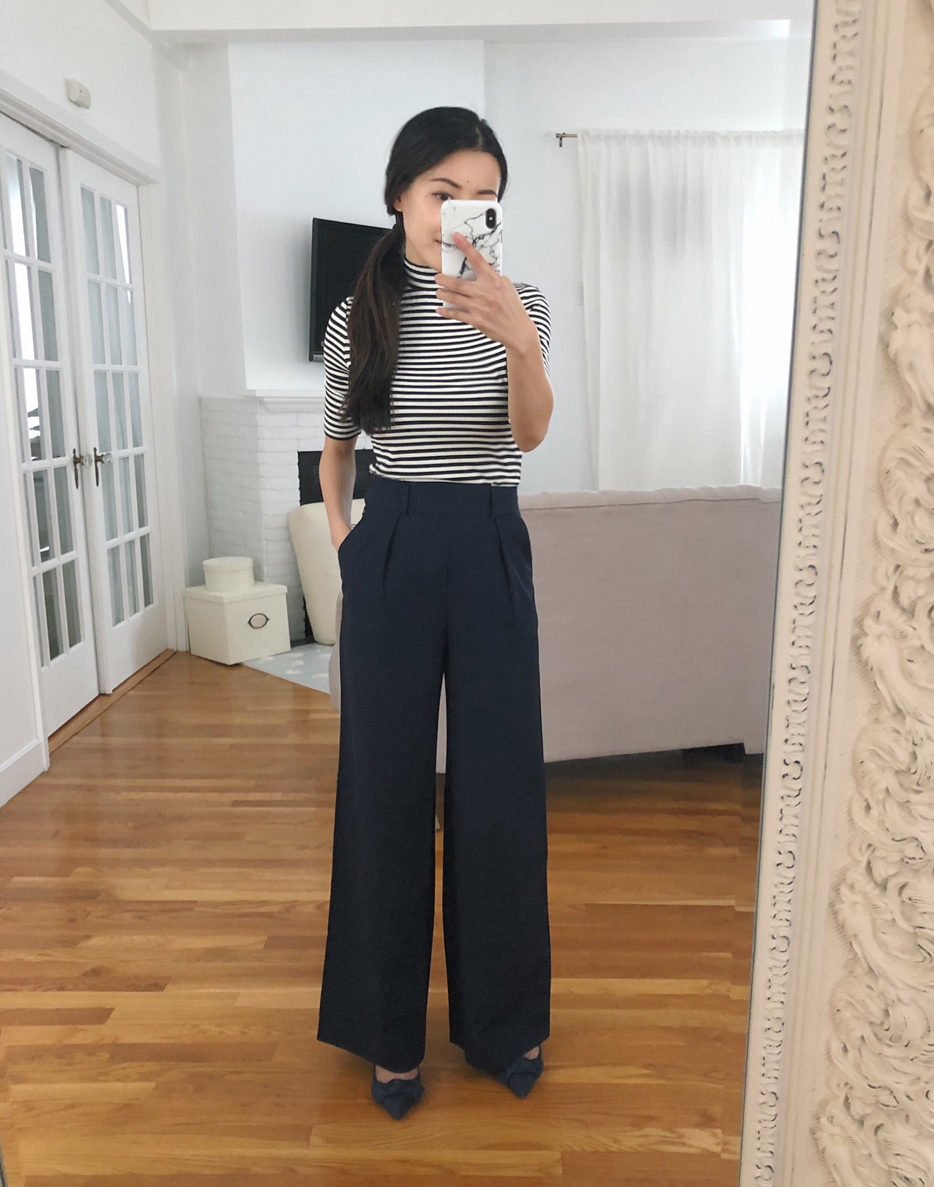 wide leg trouser pants for petite women